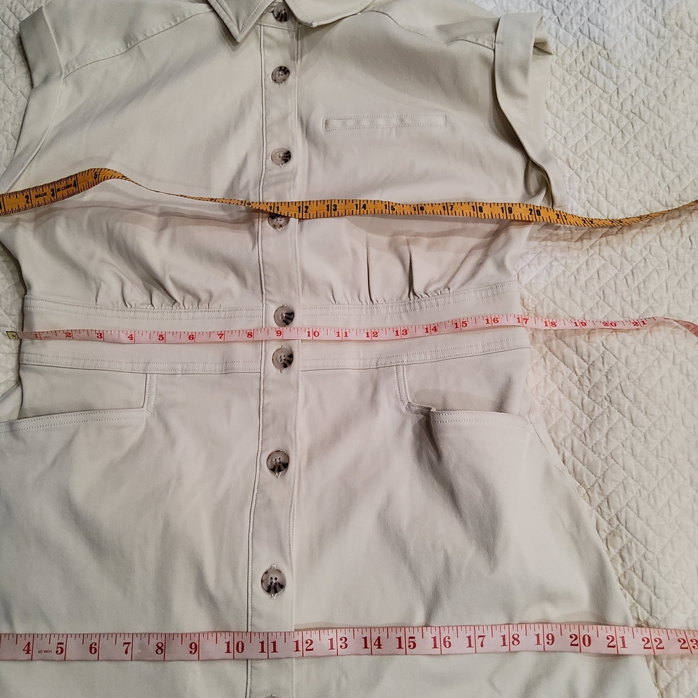 SPANX Stretch Twill Utility Button-Down Mini Dress Size L - Picture 9 of 12